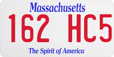 MA license plate 162HC5