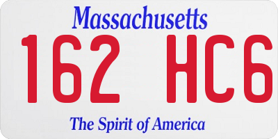 MA license plate 162HC6