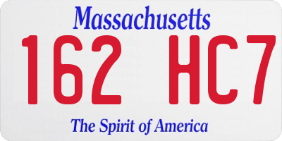 MA license plate 162HC7