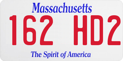 MA license plate 162HD2