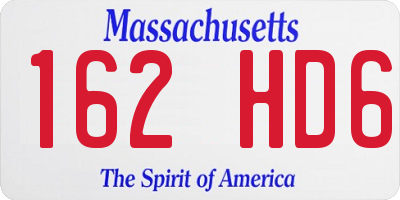 MA license plate 162HD6