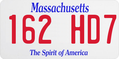 MA license plate 162HD7