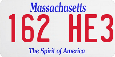 MA license plate 162HE3