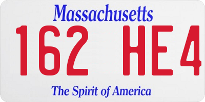 MA license plate 162HE4