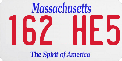 MA license plate 162HE5