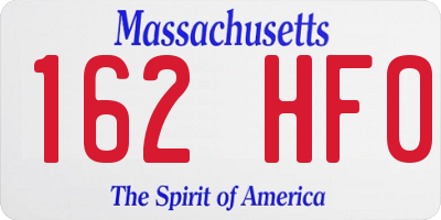 MA license plate 162HF0