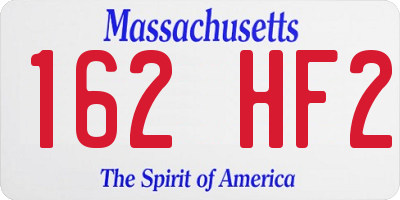 MA license plate 162HF2