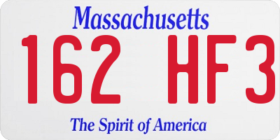 MA license plate 162HF3