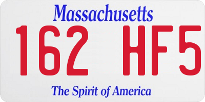 MA license plate 162HF5