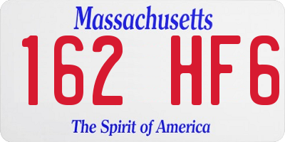 MA license plate 162HF6