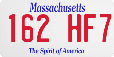 MA license plate 162HF7