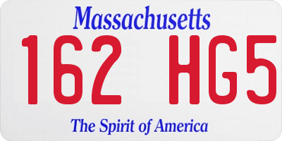 MA license plate 162HG5