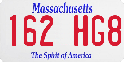 MA license plate 162HG8
