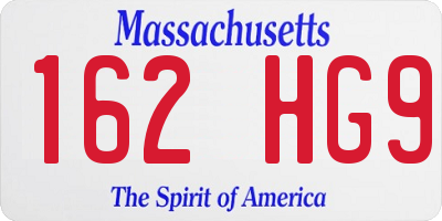 MA license plate 162HG9
