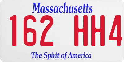 MA license plate 162HH4