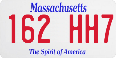 MA license plate 162HH7