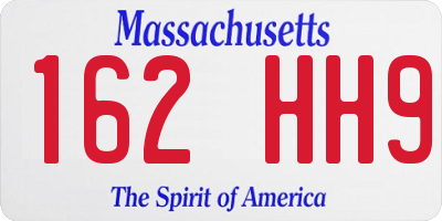 MA license plate 162HH9