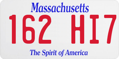 MA license plate 162HI7