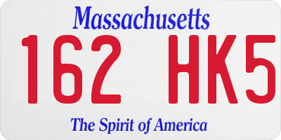 MA license plate 162HK5