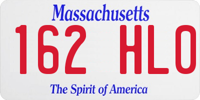 MA license plate 162HL0