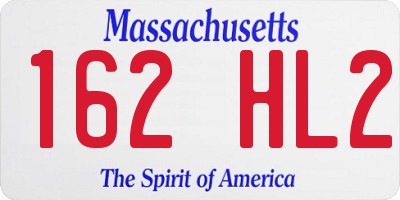 MA license plate 162HL2