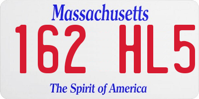 MA license plate 162HL5
