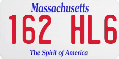 MA license plate 162HL6