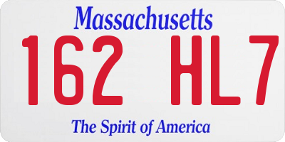 MA license plate 162HL7