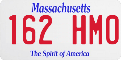 MA license plate 162HM0