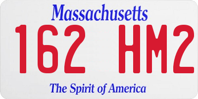 MA license plate 162HM2