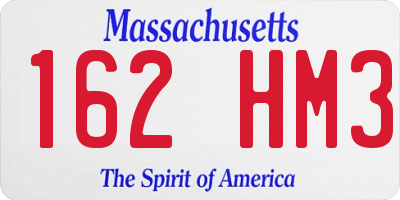 MA license plate 162HM3
