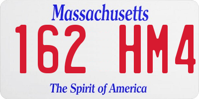 MA license plate 162HM4