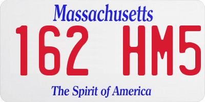MA license plate 162HM5