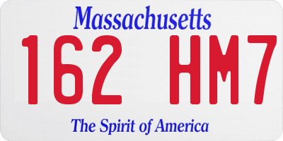 MA license plate 162HM7
