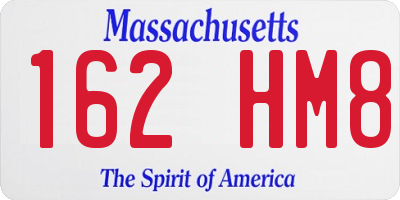 MA license plate 162HM8