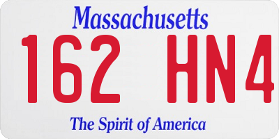 MA license plate 162HN4