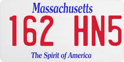 MA license plate 162HN5