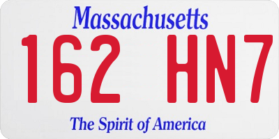 MA license plate 162HN7