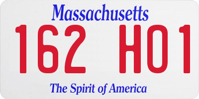 MA license plate 162HO1