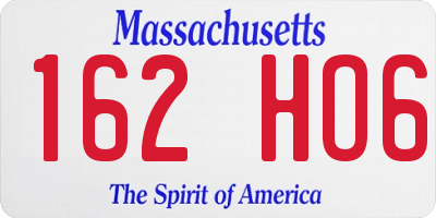 MA license plate 162HO6
