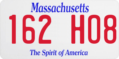 MA license plate 162HO8