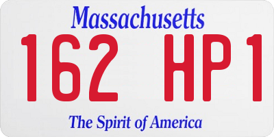 MA license plate 162HP1