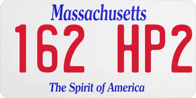 MA license plate 162HP2