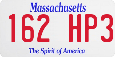MA license plate 162HP3