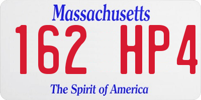MA license plate 162HP4