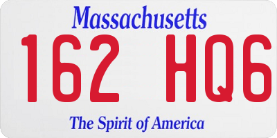 MA license plate 162HQ6