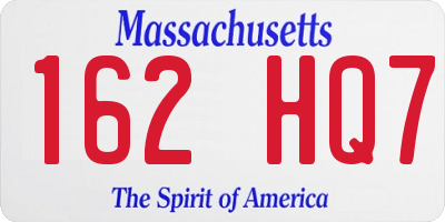 MA license plate 162HQ7