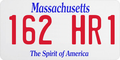 MA license plate 162HR1