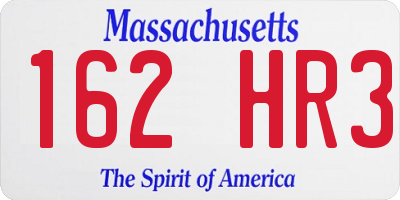 MA license plate 162HR3