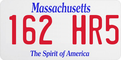 MA license plate 162HR5